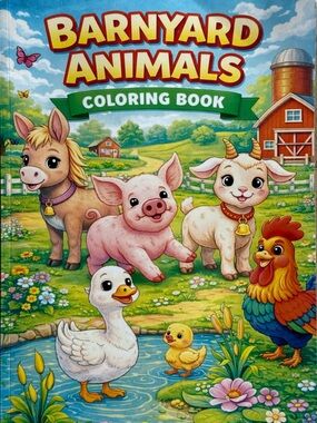 Barnyard Farm Animals Coloring Book For Kids - New Release